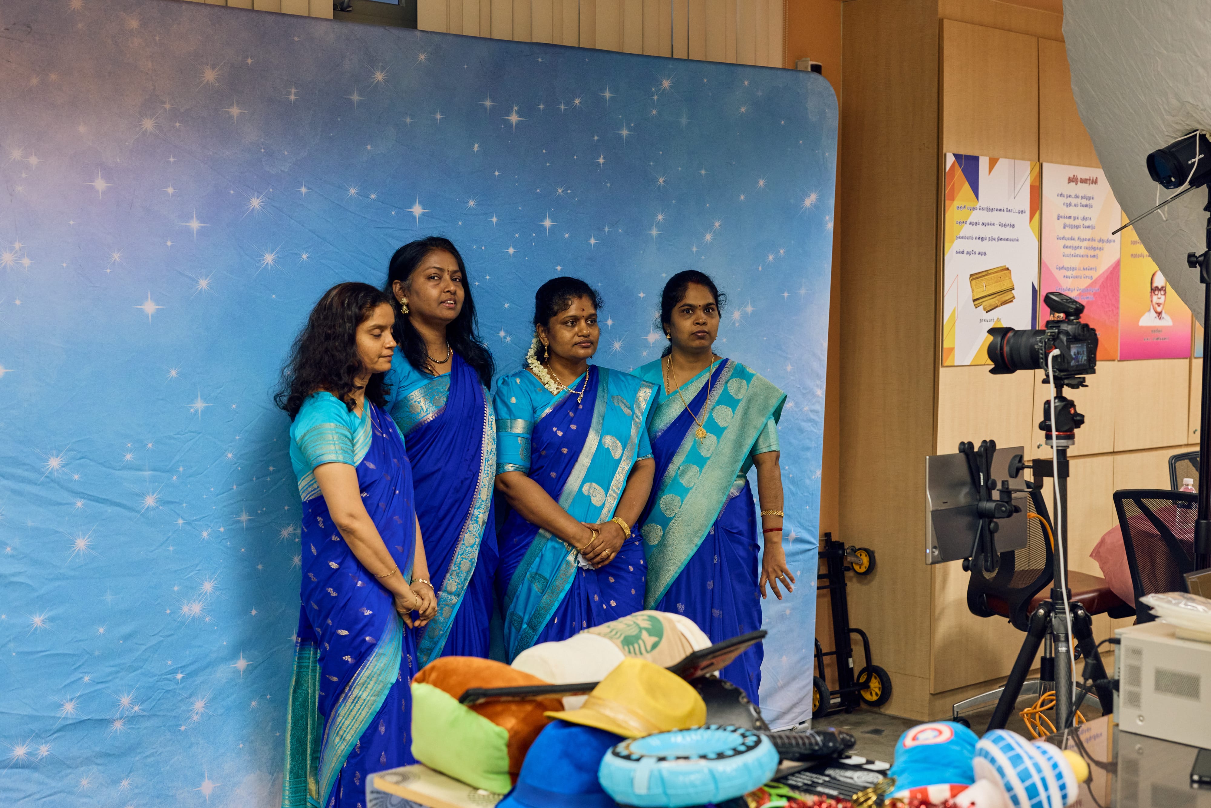 Members of the UPTLC Parent Support Group posing together at the photo booth.